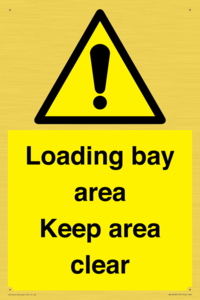 Loading bay area Keep area clear